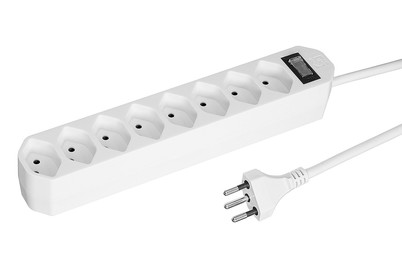 Image of Steckdosenleiste Compact 1.5m 8xT13 Breaker Switch, weiss bei JUMBO