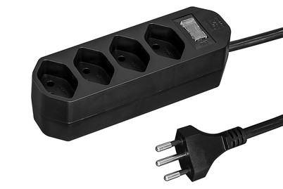 Image of Steckdosenleiste Compact 1.5m 4xT13 Breaker Switch, schwarz