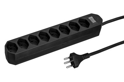 Image of Steckdosenleiste Compact 1.5m 8xT13 Breaker Switch, schwarz bei JUMBO