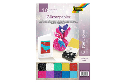 Image of Glitterpapier 23x33 cm, 10 Blatt bei JUMBO