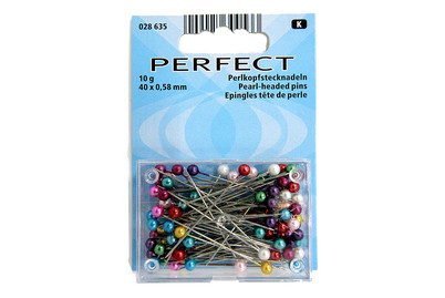 Image of Perlkopf-Stecknadeln, bunt 0.58x40mm,10g bei JUMBO