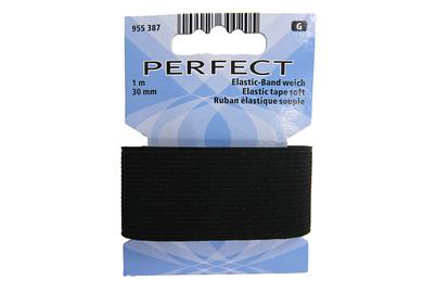 Image of Elastic-Band weich, schwarz 30mm, 1 m bei JUMBO