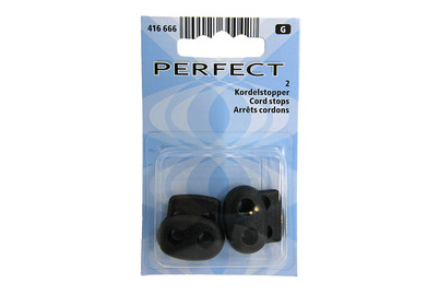 Image of Kordelstopper 2-Loch, schwarz 2 Stück bei JUMBO