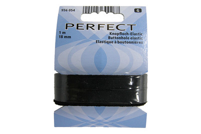 Image of Knopfloch-Elastic, schwarz 18mm, 1m bei JUMBO