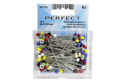 Image of Glaskopfsteckn., weiss 0.8 x 48mm, 30 g bei JUMBO