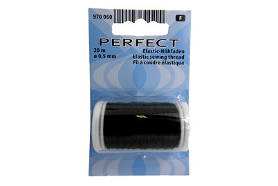 Image of Elastic-Nähfaden, schwarz 0.5mm, 20 m bei JUMBO