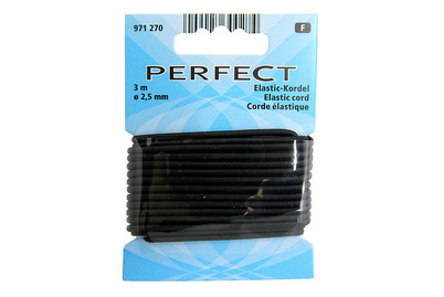Image of Elastic-Kordel, schwarz 2.5mm, Karte 3 m bei JUMBO