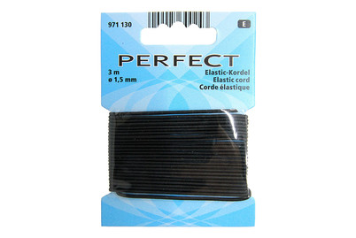 Image of Elastic-Kordel, schwarz 1.5mm, Karte 3 m bei JUMBO