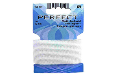 Image of Elastic-Band weich, weiss 30mm, 1 m bei JUMBO