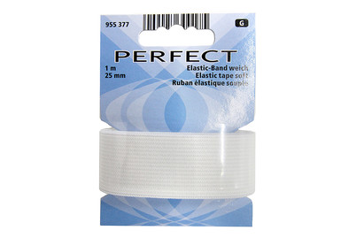 Image of Elastic-Band weich, weiss 25mm, 1 m bei JUMBO