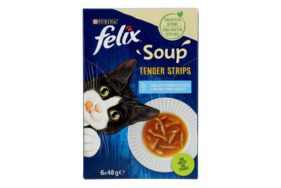Image of Felix Katzenfutter Soup Tender Strips Fisch 6x48g