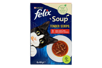 Image of Felix Katzenfutter Soup Tender Strips Fleisch 6x48g