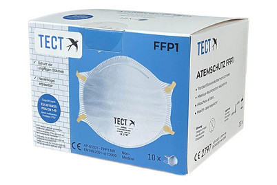Image of Tect Atemschutzmaske Ffp1, 10 Stk., ohne Ventil bei JUMBO