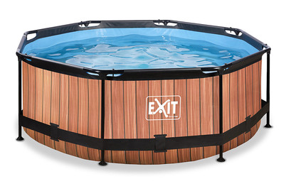 Image of Exit Frame Pool ø244x76cm, Holzoptik bei JUMBO