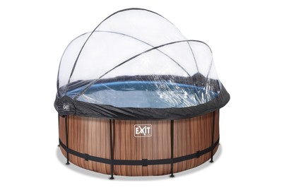 Image of Exit Frame Pool ø360x122cm, Holzoptik bei JUMBO