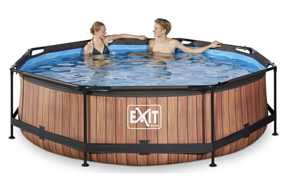Image of Exit Frame Pool ø300x76cm, Holzoptik bei JUMBO