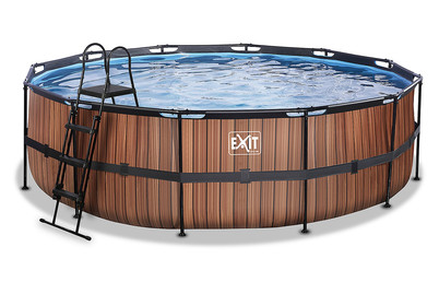 Image of Exit Frame Pool ø488x122cm, Holzoptik bei JUMBO