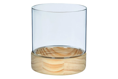 Image of Windlicht Glas/Holz ØxH 10x11 cm bei JUMBO