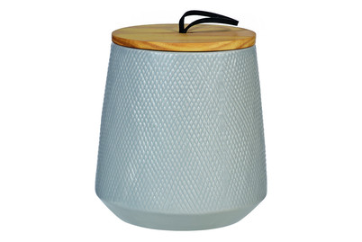 Image of Dose grau m. Deckel Holz ØxH 14x15 cm bei JUMBO