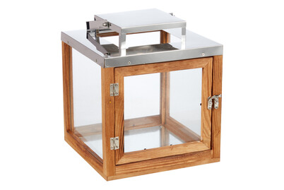 Image of Laterne Holz/Metall braun 25x25x32.5 cm bei JUMBO