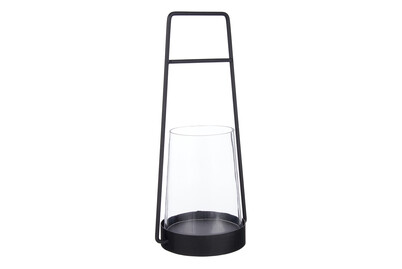 Image of Laterne Metall/Glas schw. 15.5x12.5x35.5 bei JUMBO