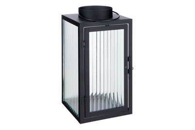 Image of Laterne Metall/Glas schwarz 15x15x28.5cm bei JUMBO