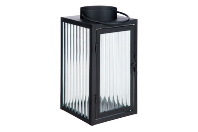 Image of Laterne Metall/Glas schwarz 12x12x23cm bei JUMBO