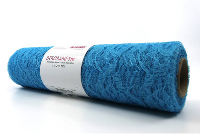 Image of Spitzenband, uni, türkis bei JUMBO