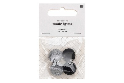 Image of Mini Pompons, schwarz & grau mix bei JUMBO