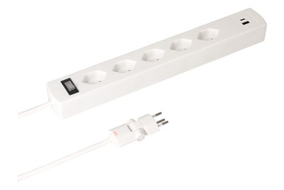 Image of Clip-Clap Steckdosenleiste Safety Line mit USB A+C weiss bei JUMBO