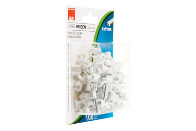 Image of Max Hauri AG Nagelbriden-Set 6 x 9 mm für Flachkabel weiss bei JUMBO