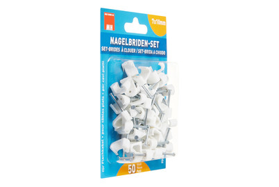 Image of Max Hauri AG Nagelbriden-Set 7 x 10 mm für Flachkabel weiss bei JUMBO
