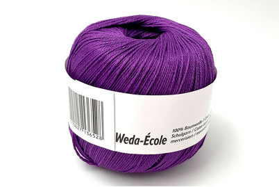 Image of Weda Ecole, Schulgarn 50g 208 violett, Häkelgarn, Baumwollgarn