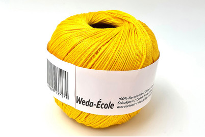 Image of Weda Ecole, Schulgarn 50g 179 gelb, Häkelgarn, Baumwollgarn