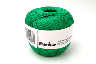 Image of Weda Ecole, Schulgarn 50g 250 grün, Häkelgarn, Baumwollgarn