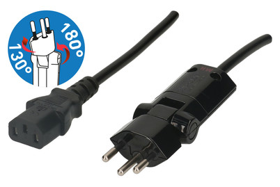 Image of Max Hauri Clip-Clap TD Apparatekabel schwarz 2m T12/C13 bei JUMBO