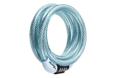 Image of Masterlock Spiralkabelschloss, mit voreingestelltem Zahlenschloss, pastellblau bei JUMBO