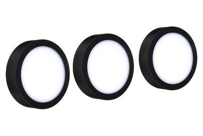 Image of LED Möbelaufbauleuchten-Set Pukk Schwarz 3x3.5W Warmweiss 3er-Set inkl. Trafo bei JUMBO