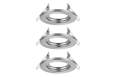 Image of Einbauleuchte max. 3xW Gu10 230V Eisen gebürstet starr 3er-Set ohne Leuchtmittel bei JUMBO