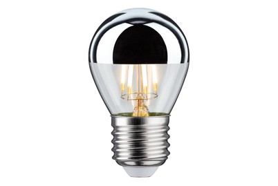 Image of LED Tropfen 4.8 Watt E27 Kopfspiegel Silber Warmweiss dimmbar bei JUMBO