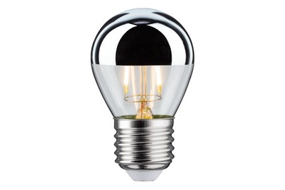 Image of LED Tropfen 2.6 Watt E27 Kopfspiegel Silber Warmweiss bei JUMBO