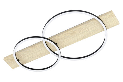 Image of Eglo LED-Deckenleuchte Boyal schwarz/eichefarben bei JUMBO