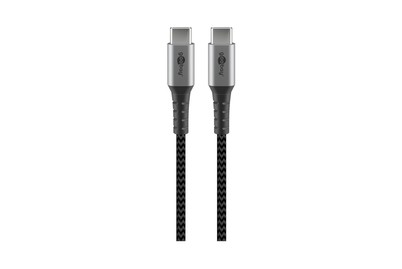 Image of Usb-C Kabel, Textil, Metallstecker, extra robust, 0.5 m, schwarz bei JUMBO