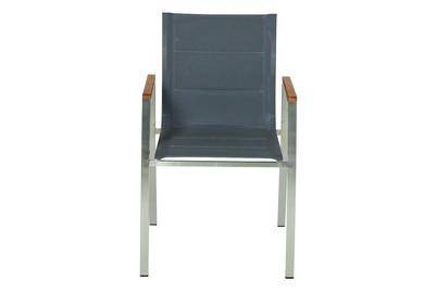 Image of Home and More Edelstahlstuhl mit Holzarmlehne Semei bei JUMBO