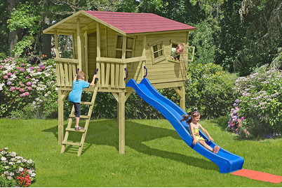 Image of Neogard Stelzenhaus Luna inkl. Rutsche u. Dachschindeln bei JUMBO