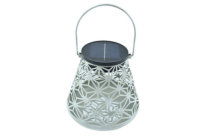 Image of Solar LED Laterne hellgrau 22x22x21.5cm bei JUMBO