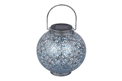 Image of Solarlaterne Deco Silver/Blau bei JUMBO