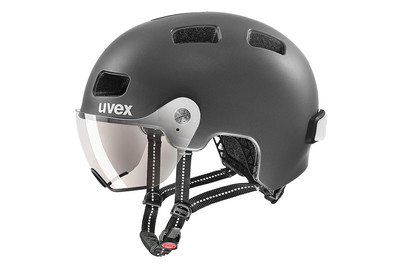 Image of Uvex Velohelm Rush Visor dark silver matt 58-61 cm bei JUMBO