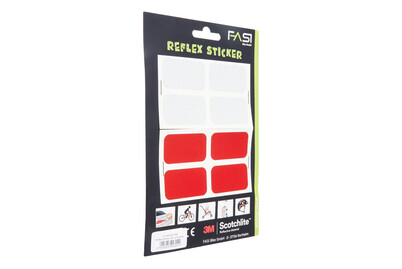Image of Fasi Reflex-Sticker Vierecke 3M, weiss/rot