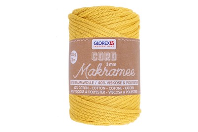Image of Makramee Cord 3 mm 250 g, gewebt senfgelb bei JUMBO